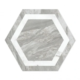 Dekor Marmor Hexagon Klinker Bardiglio Grå Matt-Satin 29x33 cm-2